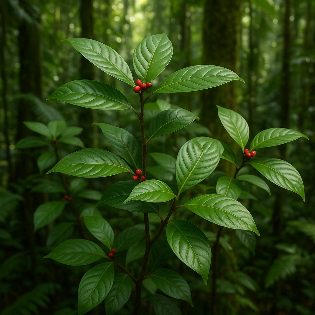 Psychotria viridis (chacruna) — krzew dostarczający DMT do ayahuaski